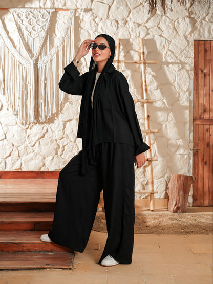 Black loose wide pants