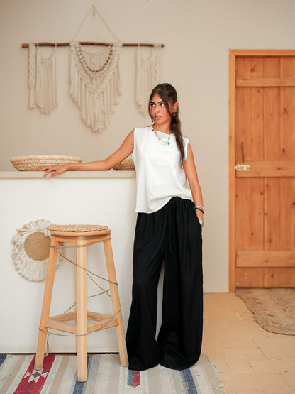 Black loose wide pants