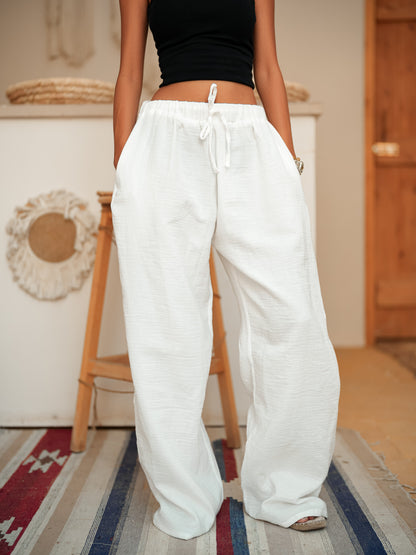 White long sleeve linen set