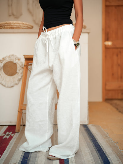White long sleeve linen set