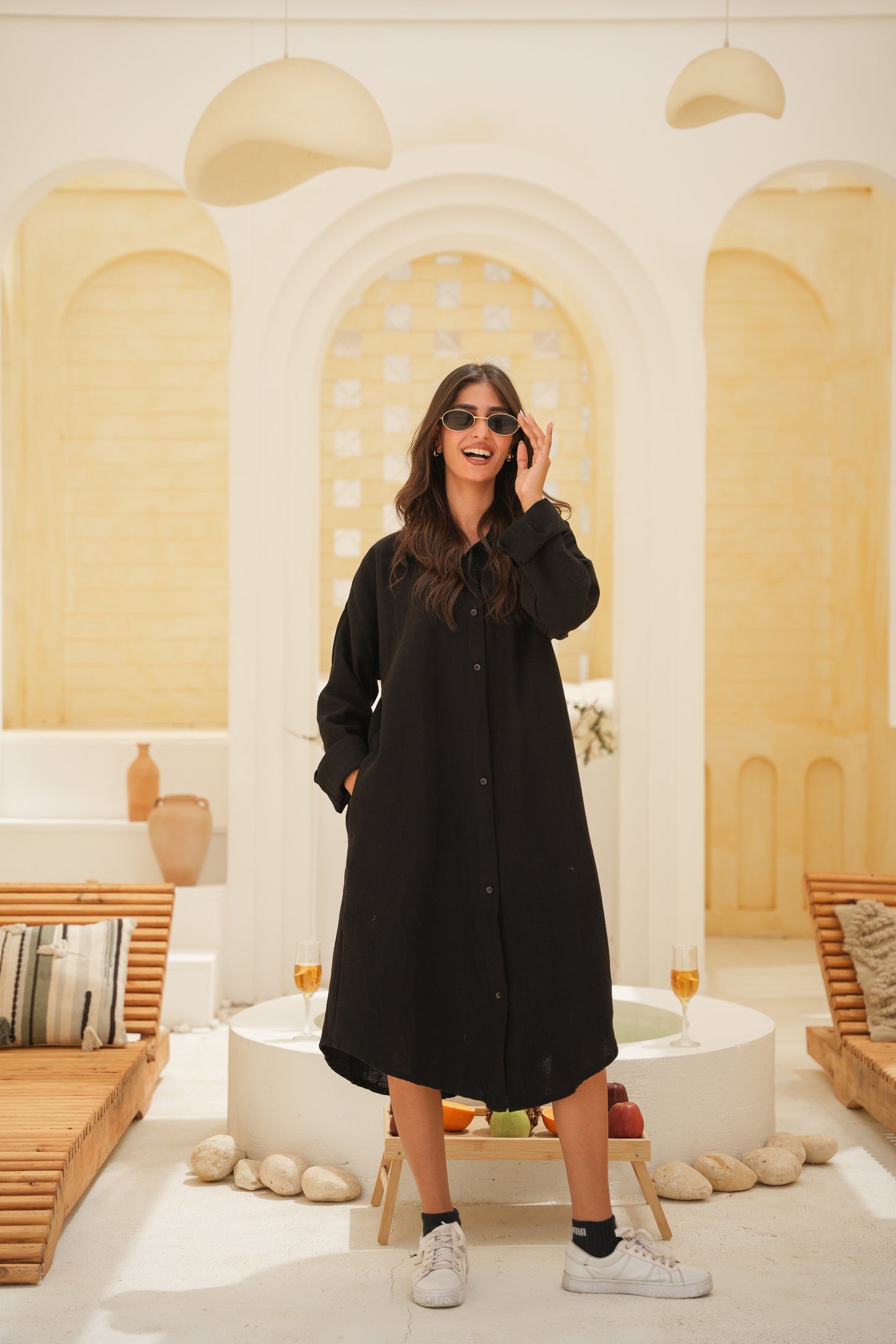 Long Sleeve Linen Dress