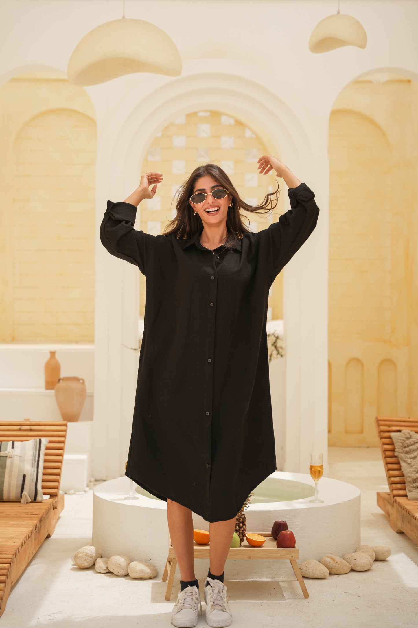 Long Sleeve Linen Dress