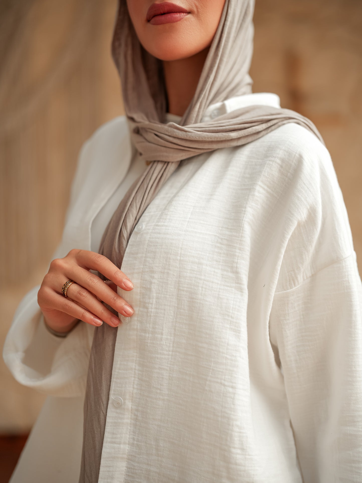 White long sleeve linen set